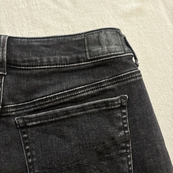 American Eagle Shorts Black Super Stretch Lace Distressed Boho Festival Sz4 - Picture 8 of 9